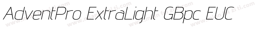 AdventPro ExtraLight GBpc EUC H字体转换